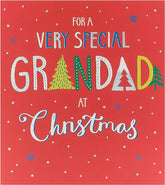 Christmas Card for Grandad Festive Lettering Design